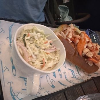 Hooked Bar & Grill - Hot buttered lobstah roll with slaw. - Cocktail Bars Near Me - Falmouth, Massachusetts