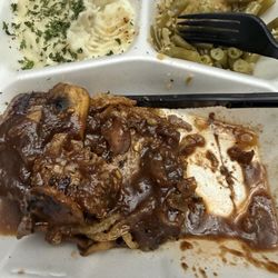 NY Strip Steak with two (2) sides.