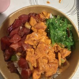 half and half poke bowl