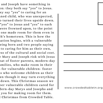 Alphagraphics - This is the postacard back for Crowded Table submitted by Jessika Packman/Adam DeVries - Printing Services Near Me - Brentwood, Tennessee Alphagraphics - This is the postacard back for Crowded Table submitted by Jessika Packman/Adam DeVries - Printing Services Near Me - Brentwood, Tennessee