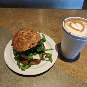 Morsel - Spanish Fly on rosemary bacon biscuit. Mocha to wash it down. - Coffee & Tea Near Me - Seattle, Washington