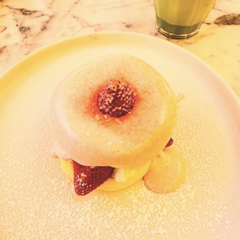 Flipper's - Strawberry souffle pancakes - light, airy, pretty, & yummy - Pancakes Near Me - West Hollywood, California