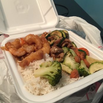Panda Express - Plate (Two entrees with a side) Half white rice and half mixed veggies with walnut shrimp and mushroom chicken - Chinese Near Me - Clarksville, Tennessee Panda Express - Plate (Two entrees with a side) Half white rice and half mixed veggies with walnut shrimp and mushroom chicken - Chinese Near Me - Clarksville, Tennessee