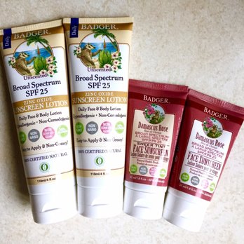 TJ Maxx - Badger SPF25 Sunscreen Cream (1.6 oz)/ Lotion (4 oz), with 14% of Zinc Oxide, $7.99/each. Price of 3/31/2017 - Department Stores Near Me - Kansas City, Kansas TJ Maxx - Badger SPF25 Sunscreen Cream (1.6 oz)/ Lotion (4 oz), with 14% of Zinc Oxide, $7.99/each. Price of 3/31/2017 - Department Stores Near Me - Kansas City, Kansas