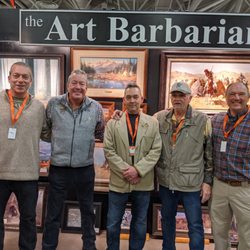 Art Barbarians Art Gallery and Framing - Voice of the Minnesota Twins Dick Bremer is an Art Barbarians customer and a Jim Hautman collector. He stopped by our booth Pheasant Fest.