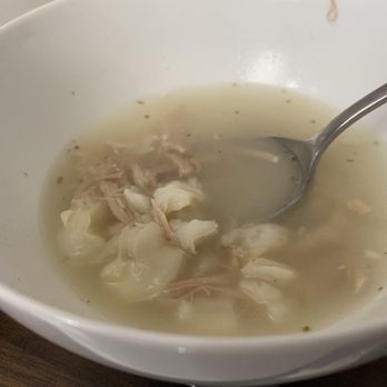 Maya Mexican Restaurant - Pozole (there was a lot of chicken and hominy, I just poured out more broth here) - Mexican Near Me - Passaic, New Jersey