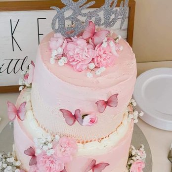 Nana's just Desserts - a pink wedding cake - Desserts Near Me Nana's just Desserts - a pink wedding cake - Desserts Near Me