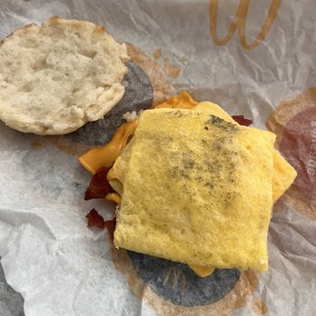 McDonald's - Mystery black spots on my Bacon Egg Cheese Biscuit - Burgers Near Me - Charlotte, North Carolina McDonald's - Mystery black spots on my Bacon Egg Cheese Biscuit - Burgers Near Me - Charlotte, North Carolina