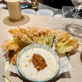 Shukette - Crispy squash blossoms - good, not great - Middle Eastern Near Me - New York, New York