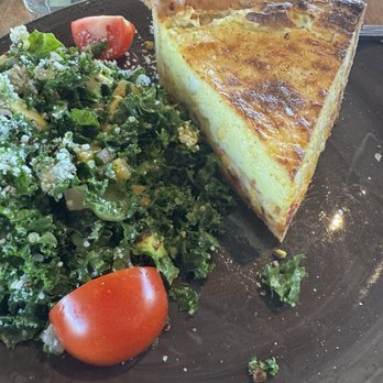 Press Café - Quiche.  The kale salad is much more complex than it looks. - American Near Me - Aledo, Texas