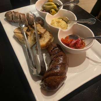 Polizzi's - House made Sausage Sampler - Grilled house made blueberry sausage and chipotle, wine, cheese and parsley sausage - Italian Near Me - Rochester, New York