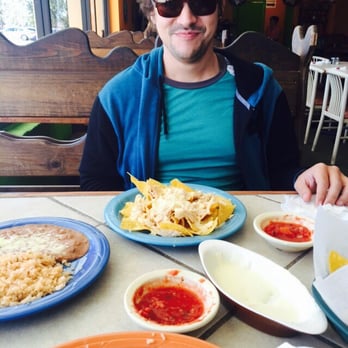 Old Mexico Restaurant - Austin enjoying his nachos and rice and beans and of course s boat load of cheese dip - Mexican Near Me - Lynn Haven, Florida