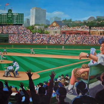 Minnihan Painting - This was a mural we painted a few years ago. It is really a father/son portrait with the Cubs game as the backdrop. - Painters Near Me - Chicago, Illinois Minnihan Painting - This was a mural we painted a few years ago. It is really a father/son portrait with the Cubs game as the backdrop. - Painters Near Me - Chicago, Illinois
