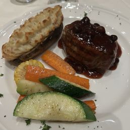 Bison with sask berry compote Bison with sask berry compote