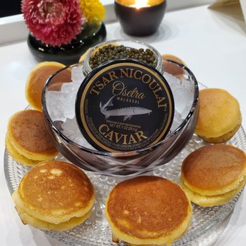 Nisei - Caviar supplement, served with banana filled dorayaki pancakes - Japanese Near Me - San Francisco, California Nisei - Caviar supplement, served with banana filled dorayaki pancakes - Japanese Near Me - San Francisco, California