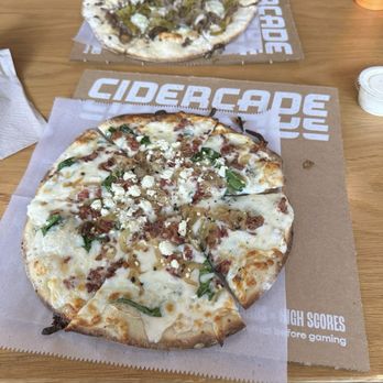 Cidercade Austin - White pizza and Philly cheesesteak pizza - Pizza Near Me - Austin, Texas