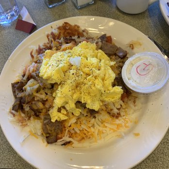 Scrambled Yolk - Greek Breakfast Skillet - Breakfast & Brunch Near Me - Watertown, Wisconsin Scrambled Yolk - Greek Breakfast Skillet - Breakfast & Brunch Near Me - Watertown, Wisconsin