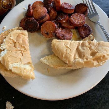 Sheri's Place - Side of Chourico for 3 dollars with toasted Portuguese roll. - Breakfast & Brunch Near Me - Fall River, Massachusetts