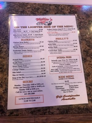Menu photo 2 Willie's Food & Spirits Hampton, IA Menu photo 2 Willie's Food & Spirits Hampton, IA