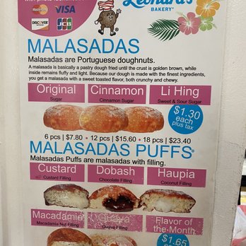 Leonard's Bakery - Menu - Bakeries Near Me - Honolulu, Hawaii Leonard's Bakery - Menu - Bakeries Near Me - Honolulu, Hawaii