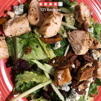 The Local Joint - It has romaine lettuce, caramelized pecans, green apple, blue cheese and grilled chicken. The mix of sweet and salty is great. - Diners Near Me - Fairview, North Carolina