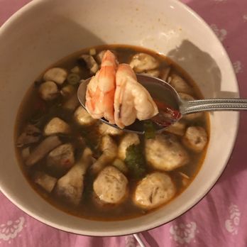 Cha Thai Restaurant - LITERALLY ONLY 2 SHRIMPS IN A "SHRIMP TOM YUM SOUP" $12!! - Thai Near Me - Orange, California