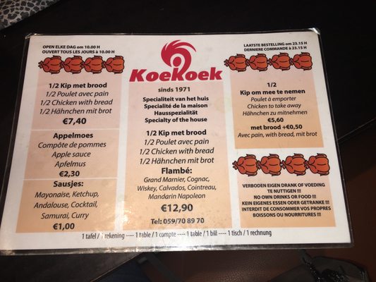 Menu photo 2 Koekoek Oostende, VWV