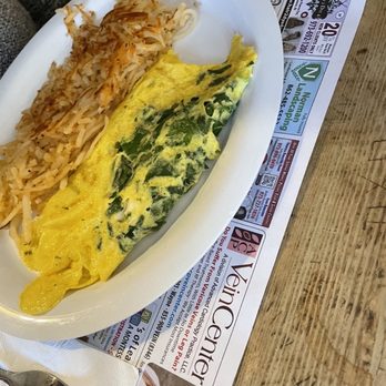 Red Barn Restaurant - Spinach and cheese omelet and hash browns - Breakfast & Brunch Near Me - Towaco, New Jersey