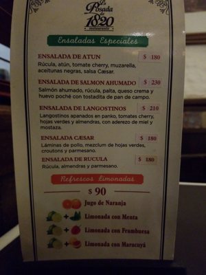Menu photo 1 La Posada de 1820 Buenos Aires, C Menu photo 1 La Posada de 1820 Buenos Aires, C