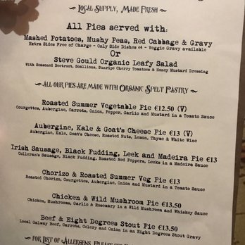 The Pie Maker - Menu - Irish Near Me - Galway, G The Pie Maker - Menu - Irish Near Me - Galway, G