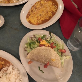 El Patio - Beef taco with El Jefe plate & extra chicken enchiladas for another plate - Mexican Near Me - Houston, Texas