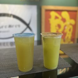 Chau's Fresh Fruit - Sugarcane with Jasmine Tea (left) and Calamansi (right)