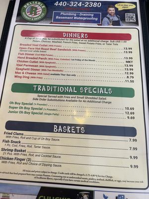 Menu photo 5 Midway Oh-Boy Restaurant Elyria, OH