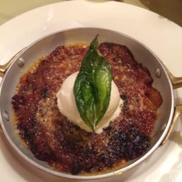 Eggplant with burrata ice cream