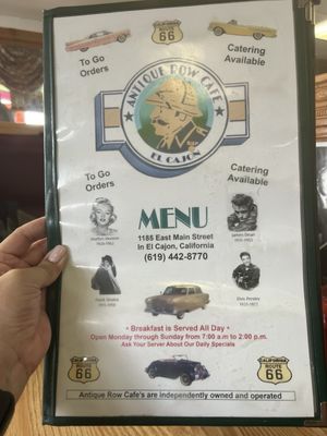 Menu photo 2 Antique Row Cafe El Cajon, CA