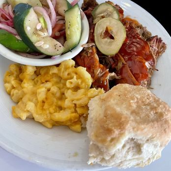 Bonnie Blue - Pulled pork, mac and cheese, cucumber salad and biscuit - Bakeries Near Me - Winchester, Virginia Bonnie Blue - Pulled pork, mac and cheese, cucumber salad and biscuit - Bakeries Near Me - Winchester, Virginia