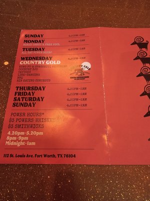 Menu photo 3 Low Doubt Bar Fort Worth, TX