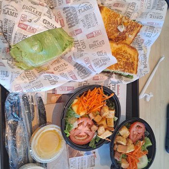 Habit Burger & Grill - Ahi tuna burger with lettuce wrap, chicken club sandwich, and side salads. - Burgers Near Me - Cupertino, California Habit Burger & Grill - Ahi tuna burger with lettuce wrap, chicken club sandwich, and side salads. - Burgers Near Me - Cupertino, California