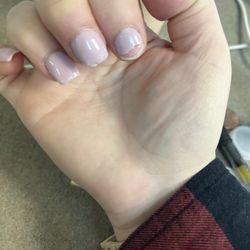 Matté Nails & Tan - Within a couple of days this happened.. they chipped and broke on me .. peeling! SNS. No acrylic. Guess that's where I went wrong? ...