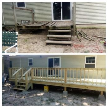 Beard's Home Services - Before and After pictures of a newly built deck. - Masonry/Concrete Near Me Beard's Home Services - Before and After pictures of a newly built deck. - Masonry/Concrete Near Me