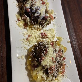 Lo D' Alex - Stuffed Green Fried Plantains/Tostones Rellenos with vaca frita - Cuban Near Me - Miami, Florida