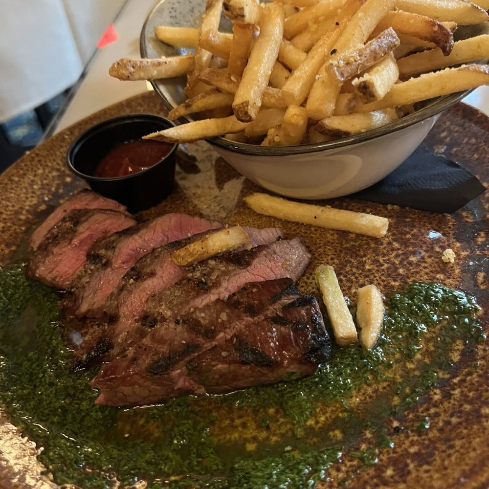 J. Corks - Steak with Chimichurri sauce and fries - New American Near Me - Greensburg, Pennsylvania