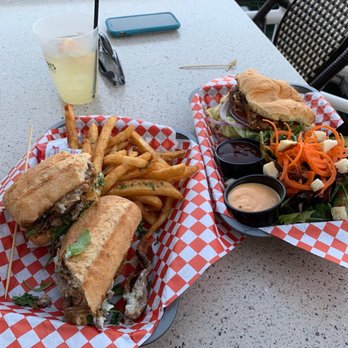 Drifters Marina & Grill - two sandwiches and a salad - American Near Me - Copperopolis, California Drifters Marina & Grill - two sandwiches and a salad - American Near Me - Copperopolis, California