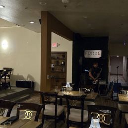 Restaurant interior with live jazz