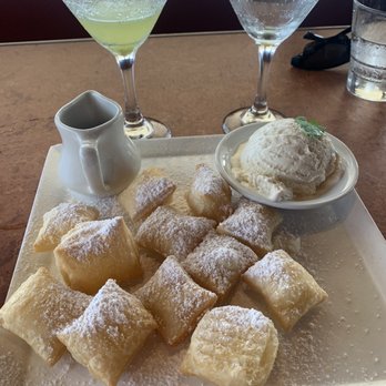 The Beachcomber - Beignets with ice cream and chocolate sauce - Seafood Near Me - Newport Beach, California
