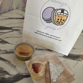 Always Yours Bakery Cafe - Strawberry cheesecake and creme brulee - Macarons Near Me - Castro Valley, California