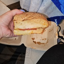 Jason's Deli - The sandwich with only two dry pieces of bread two pieces of salami and four pieces of pepperoni completely dry. So disgusting