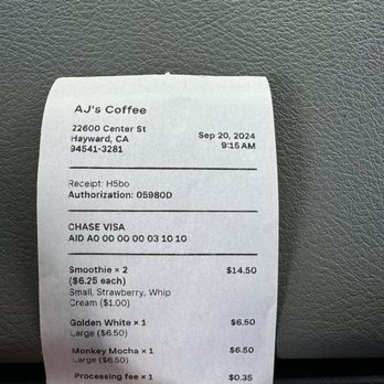 Ajs Coffee - Price gouging - Juice Bars & Smoothies Near Me - Hayward, California
