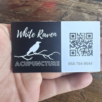 White Raven Acupuncture - Business card - Acupuncture Near Me - Encinitas, California White Raven Acupuncture - Business card - Acupuncture Near Me - Encinitas, California