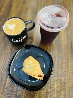 Black Milk Coffee and Crepe by null